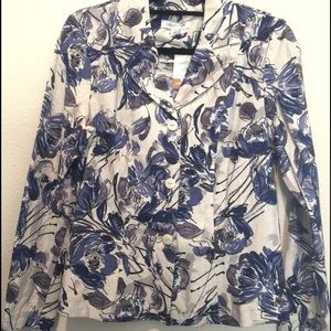 Creek Floral Blazer Size S Rayon & Linen